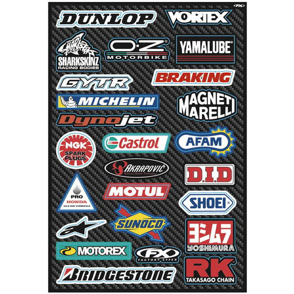 Factory Effex - Sponsor/Logo Sticker Sheets