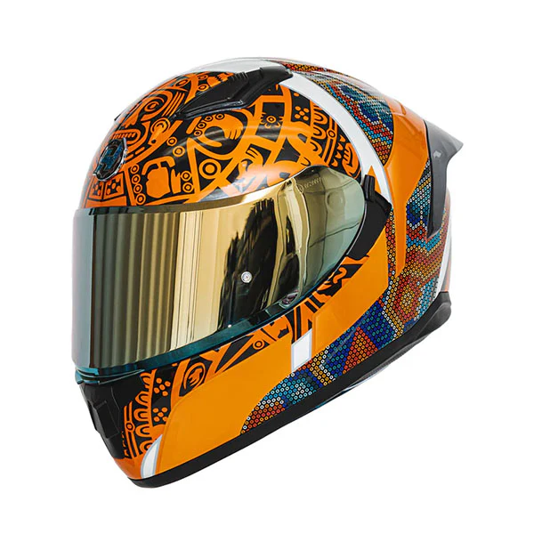 Hax Gear - Obsidian Huichol Gold Helmet - Image 9